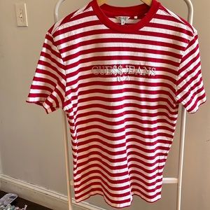 Guess Jeans USA Red Stripped Shirt Mens XS